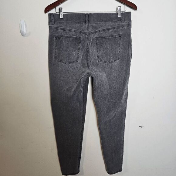 Betabrand Flat Front Straight Leg Stretch Denim Pants Women's Gray Size Large - Picture 3 of 4